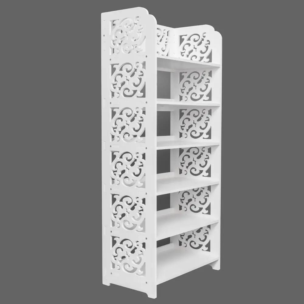 6-Tier Waterproof Wood-Plastic Closet Shoe Organizer (42x24x96.5cm) - Stable Adjustable Shelf Rack with Installation, Space-Saving for Wardrobe Dorm Room, Home Organizer Storage Holder