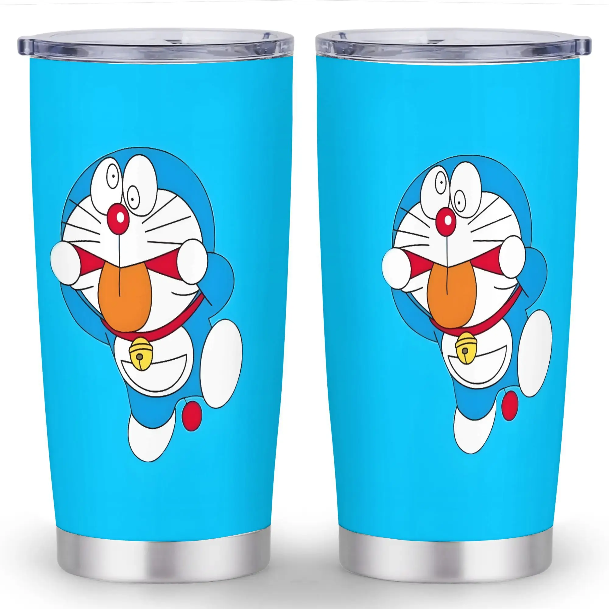 1pc 20oz (500-1000ml) Cartoon Doraemon Print Kids Reusable Double-Wall Stainless Steel Vacuum Flask Tumbler - Anti-Scalding, Leak-Proof, Heat-Resistant, Explosion-Proof, Lid-Included Compact Outdoor Drinkware, Ideal Birthday Gift