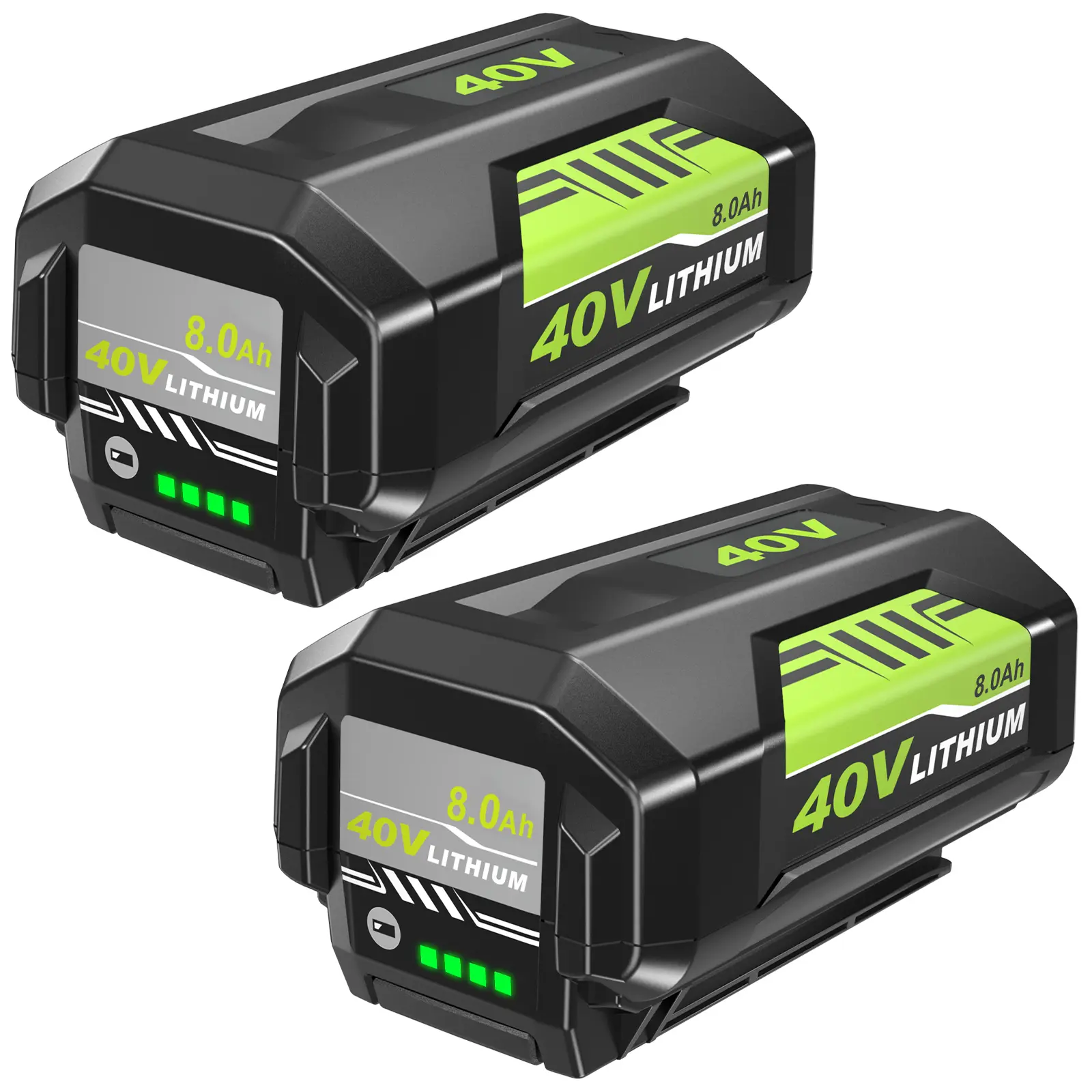 Ryobi 40V Lithium-Ion Replacement Batteries (2-Pack, 8000mAh) - Universal Compatibility with OP40261-OP4075A Models, Enhanced Performance & Longevity, Lithium Ion Batteries, Replacement Battery