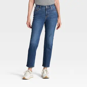 Women's Mid-Rise 80's Slim Straight Ankle Jeans - Universal Thread Medium Wash 6