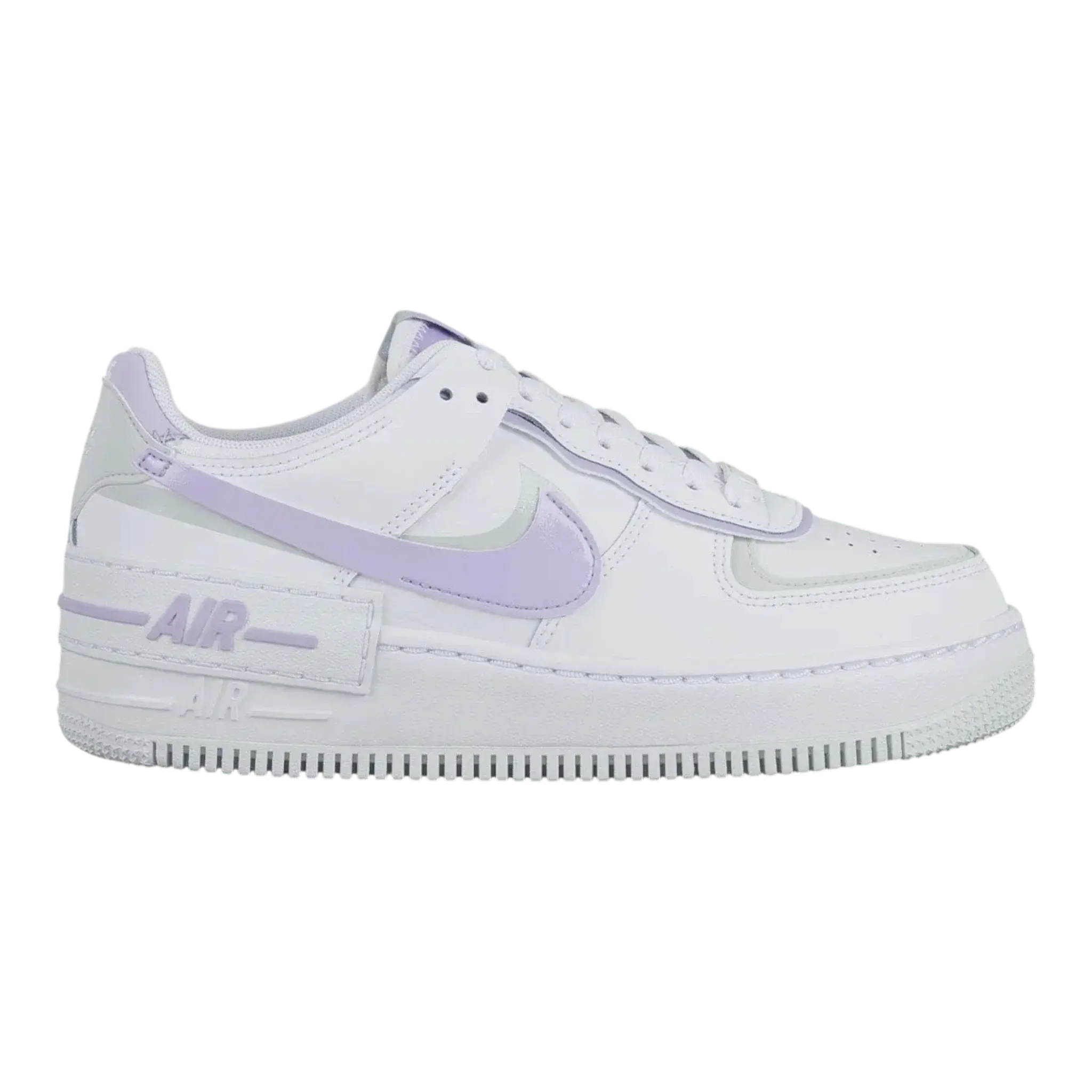 Nike Air Force 1 Shadow Sneaker in White / Lilac Bloom Suede | Women's Low-Top