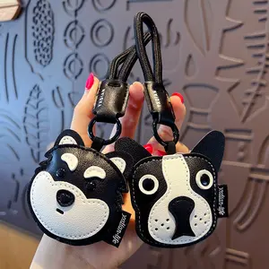 Classic Bulldog Key Fob | Full-Grain PU Leather, Detailed Embossing. Built to Last Through Daily Adventures. #PetLoverGift #DurableDesign #KeychainEssentials  ：