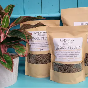 Re-Ewe'able Wool Pellets - Natural Fertilizer & Soil Amendment- 2# bag home planting