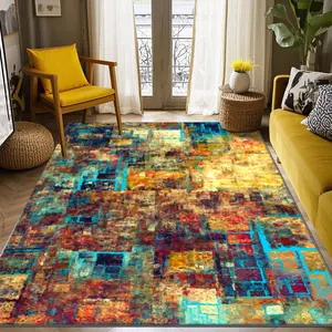 Soft and comfortable printed carpet, home decorative carpet, large living room carpet, sofa cushion, entrance mat, coffee table mat, bedroom carpet, bedside rug, suitable for various scenarios such as shopping malls, cafes
