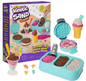 Kinetic Sand Scents, Ice Cream Treats Playset with Scented Play Sand & 6 Tools, Sensory Toys for Kids Ages 3 and up