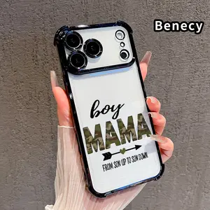 Phone Case for iPhone 17 Pro Max 16 15 Plus Air 14 13 12 11 E Boy Mama Love Pattern Four-corner Thickened Anti-drop Protective Silicone Cover Gift
