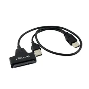 SANOXY USB 2.0 to SATA Adapter Cable – Dual USB to 2.5" SATA/SSD Hard Drive Converter, 480Mbps Transfer Speed, Plug & Play, No Driver Needed for Data Transfer, Backup & Drive Testing