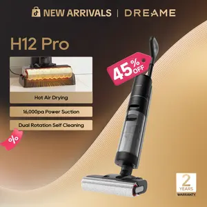 DREAME H12 PRO Series I Wet Dry Vacuum Cleaner, Smart Floor Cleaner Cordless Vacuum and Mop for Hard Floors, One-Step Edge to Edge Cleaning with Hot Air Drying Black