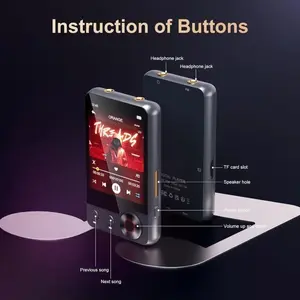 128GB Bluetooth 5.3 MP3 MP4 Player, 2.4'in Full Touchscreen Portable Audio Device with Speakers, Micro SD Card Slot, USB Compatibility, Expandable Memory, Mp3 Player