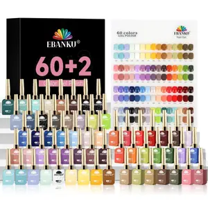 EBANKU 60-Color UV Gel Nail Polish Set, Flawless Soak-Off Nail Care Kit for Women - DIY Home Manicures, Ideal Gift