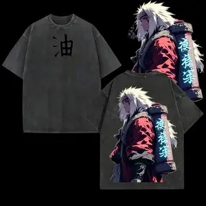 Jiraiya Sannin Oversized Tee | Naruto Anime Double Printed Washed Shirt | Heavyweight Cotton | Viral Sad Ninja Aesthetic | Sage Mode Streetwear Top | Otaku Street Style Gift for Him Gifts for anime fans  Naruto anime merchandise