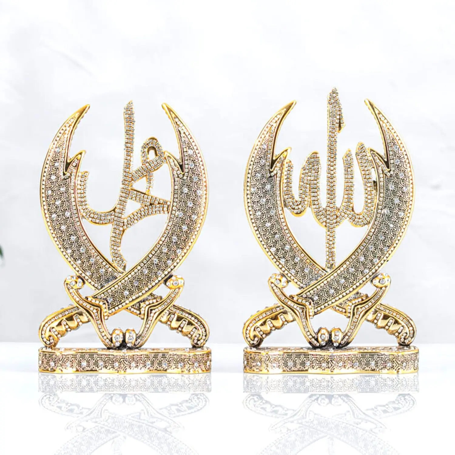 Name of Allah Muhammad Zulfiqar Figurines Decor Religious Gifts Multicolor Ornaments Islamic Decorative Items Islamic Sword Gold Islamic Art Objects Hazrat Imam Ali Islamic Art Pieces Islamic Jewelry