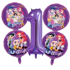 High-Profile Hunter Girl Group Theme Balloons, Indoor Outdoor Festival Party Birthday Atmosphere Decorations, Trendy Hot Accessories