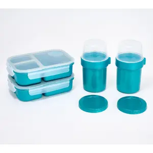 LocknLock S/2 Bento Boxes w/(2) Double Interlocking Containers