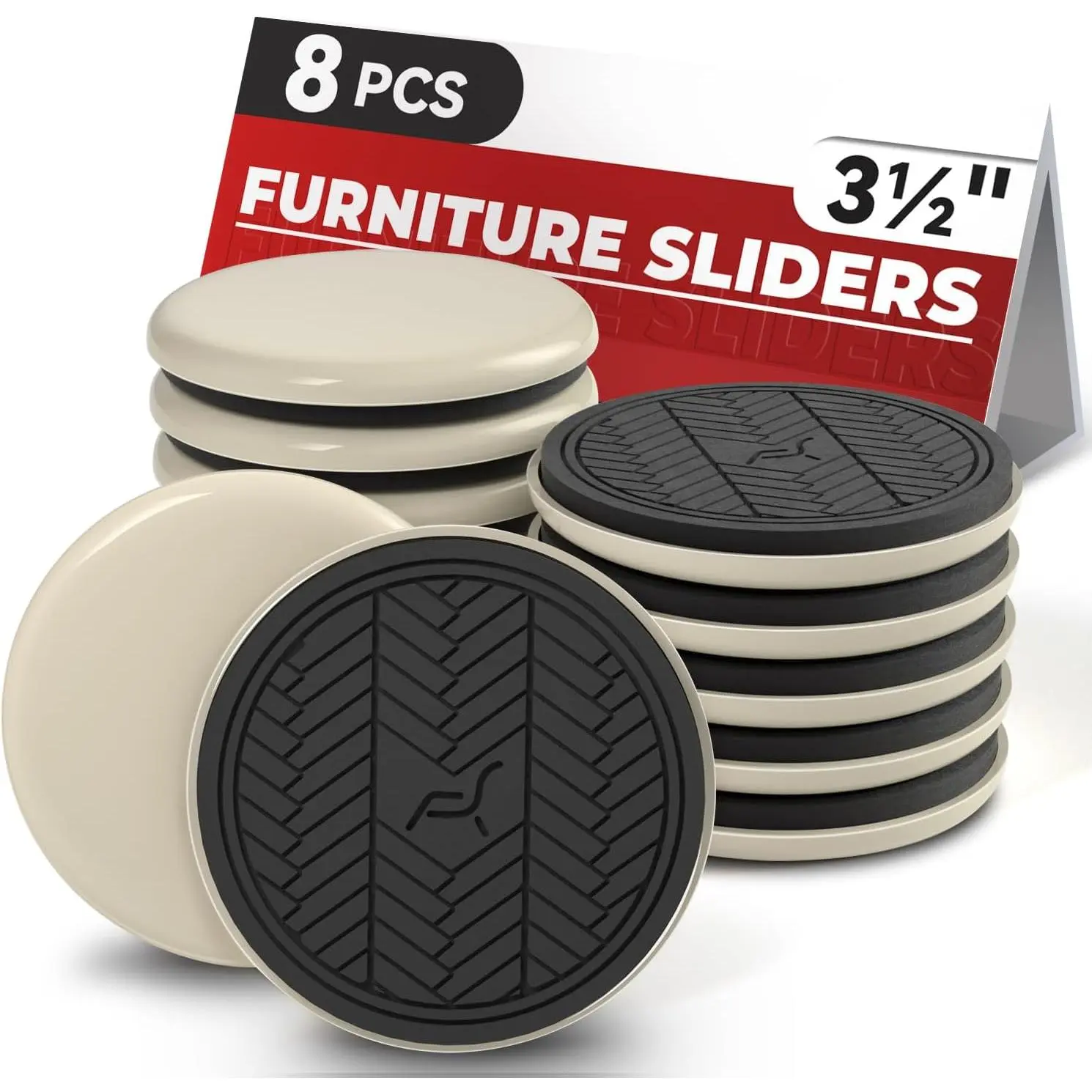 Furniture Sliders for Carpet - 8 count 3 1/2 "  Moving Pads for Carpeted Floors, Heavy Duty Furniture Movers Sliders, Plastic Gliders for Easy Furniture Moving