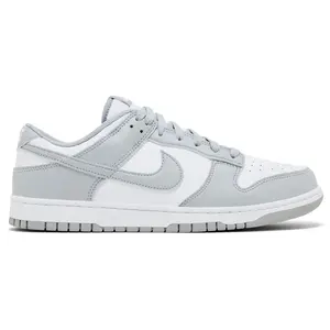 Nike Dunk Low White Light Smoke Grey Mens Unisex Sneaker HF5441-105 Authentic Original White Fashion Low Top Closed Round Toe Comfortable Everyday Shoe, Real Shoes
