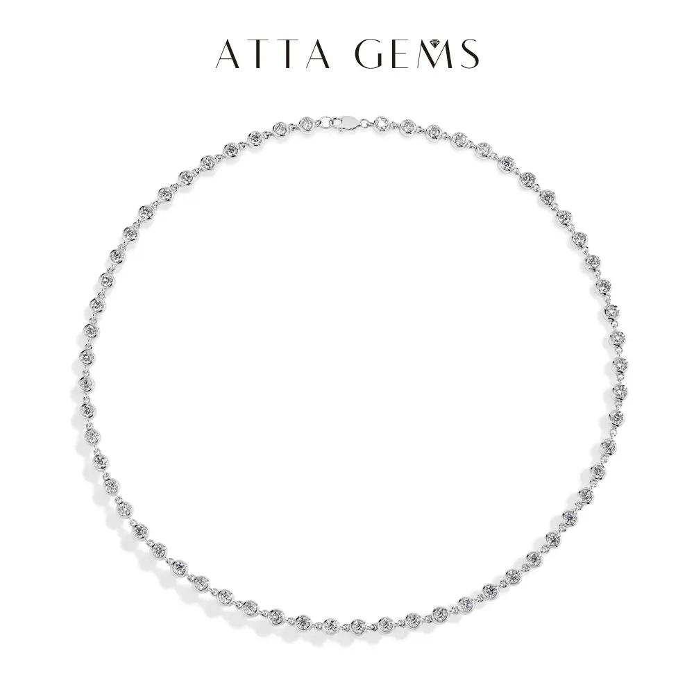 Women's 3.0mm D-VVS1 Sparkling Synthetic Moissanite Dainty Minimalist Necklace, Cuban Chain Luxury Artificial Gemstone Jewelry, Engagement Anniversary Gift N015 summerwins