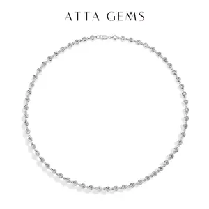 3.0mm Sparkling D VVS 1  Synthetic Moissanite Necklace For Women and girls Engagement Gift Luxury Jewelry N015