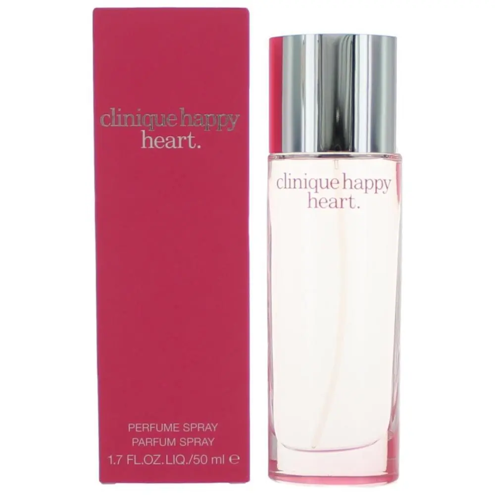 Clinique Happy Heart Women's Perfume Spray, Standard Size 1.7 oz (50ml), Bottle Box Included, Ideal for Spraying on Skin, Spray On Skin