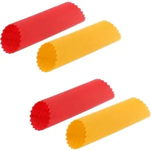 4Pcs Silicone Tube Roller Garlic Peeler Skin Remover - Easy Quick Peeling for Garlic Cloves Kitchen Tool, 2 Red & 2 Orange