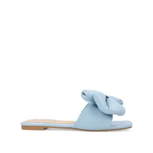 FAYRE PUFFED SLIDE SANDALS IN WIDE - Blue PU