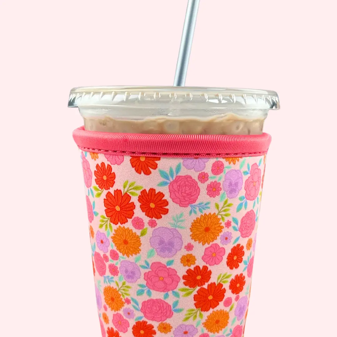 Summer Bloom Drink Sleeve: Reusable 16-32oz Coffee Sleeve, Koozie