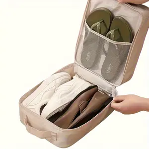 Travel Shoe Storage Bag - Hanging Organizer, Large Capacity, Multi-Functional, Machine Washable, Space-Saving Luggage, Durable Polyester, Multiple Compartments, Suitable for Shoes and Accessories, Suitable for All Seasons, Travel Essentials Bag