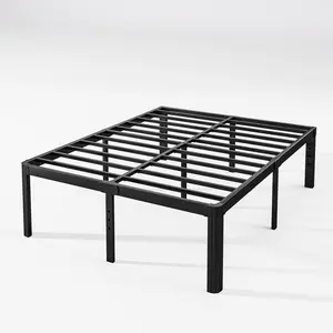 Aardhen 18-in Full Size Metal Bed Frame - No Box Spring Needed, High Under-Bed Storage Clearance, Easy Self-Assembling, Sturdy Steel Construction, Sleek Design, Full Size Bed, Metal Bed Frames