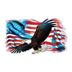 Brushed American flag Bald Eagles decal