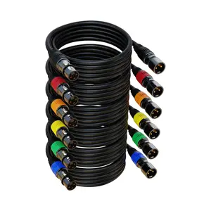 XLR Cables, XLR Microphone  25 ft 6 Pack, -Plated 3-pin XLR Speaker  Male to Female Balanced Mic