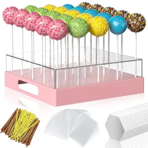 Cake Pop Stand,25 Holes Clear Cake Pops Display Holder,Cake Pop Sticks Kit, Candy Pop Holder,cake pop mold for Party,Wedding,Birthday