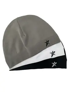 Star Embroidered Satin Lined Skull Cap, Adjustable High-Quality Elastic Design, Unisex Simple Eternal Style, Perfect Travel Companion, Premium Quality Cap, High Quality Hat