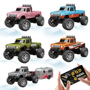 1:64 Mini Off-Road Bigfoot Car, Cool Lights, Adjustable Speed, Buffer Base Constant Cruise, Parent-Child Interactive Toy, Christmas Gift, Remote Controlled Car, Remote Control Truck