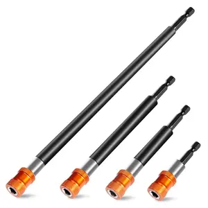 Bit Extension Drill Screwdriver Bit Holder Extender with Sleeve,1/4 Inch Hex Shank Quick Release Bit Holder for Drill, 2-3/8", 4", 6", 12" Long