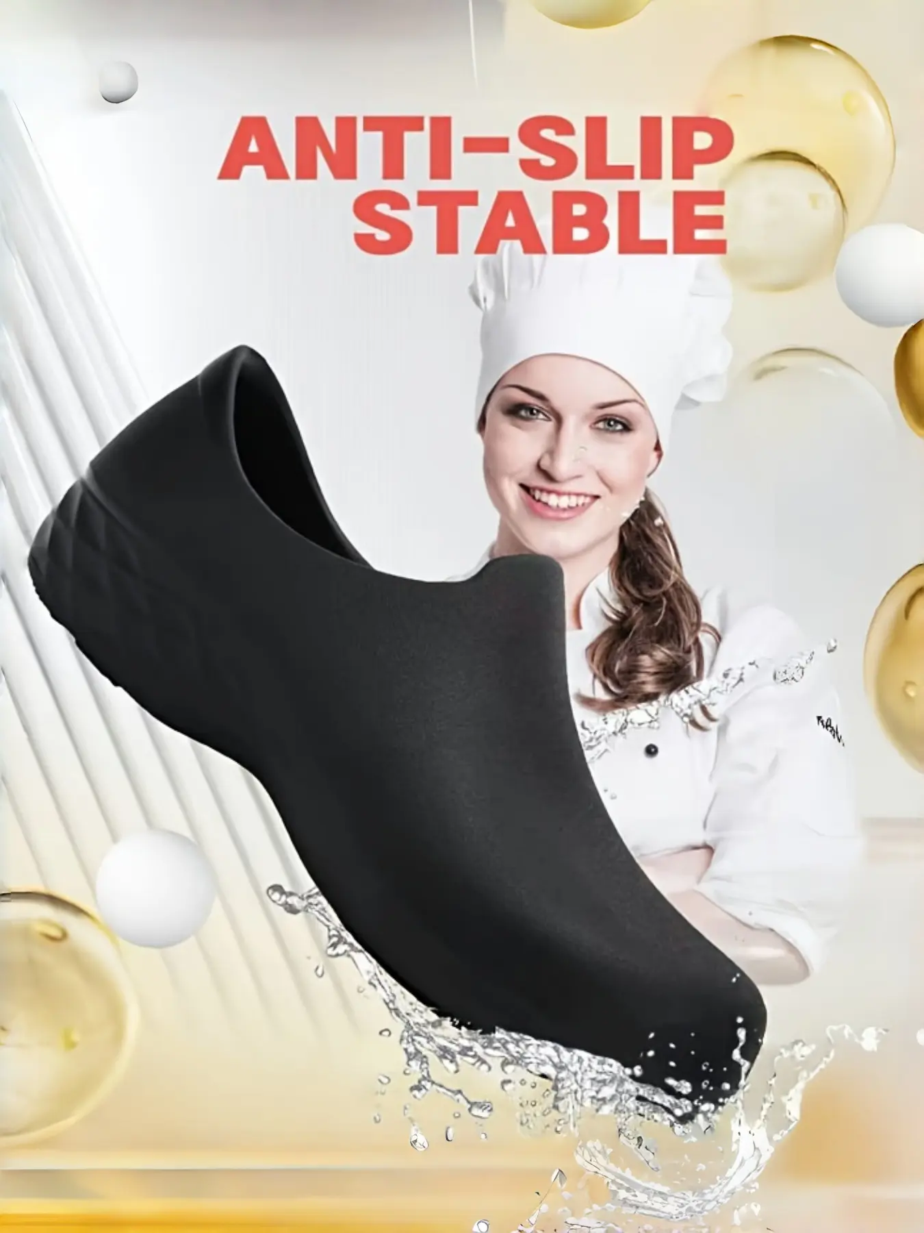 Women's Chef Shoes Casual Restaurant Outdoor Waterproof Oil-Resistant Dustproof Breathable Non-Slip Sole Food Hotel Kitchen Shoes Nonslip Work Shoes Workwear Shoes Nonslip Work Footwear Anti Slip Footwear