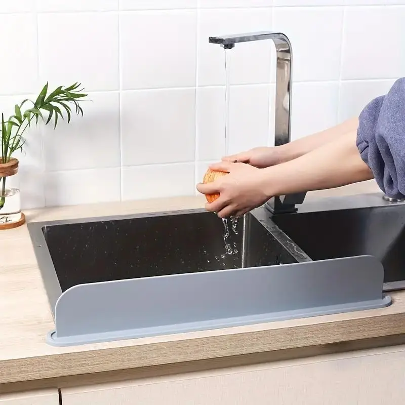 Silicone Sink Splash Guard, 1 Count Sink Splash Guard with Suction Cup, Dining Room Sink Splash Guard, Household Items, Water Splash Guard, Water Splash Proof, Splatter Guard