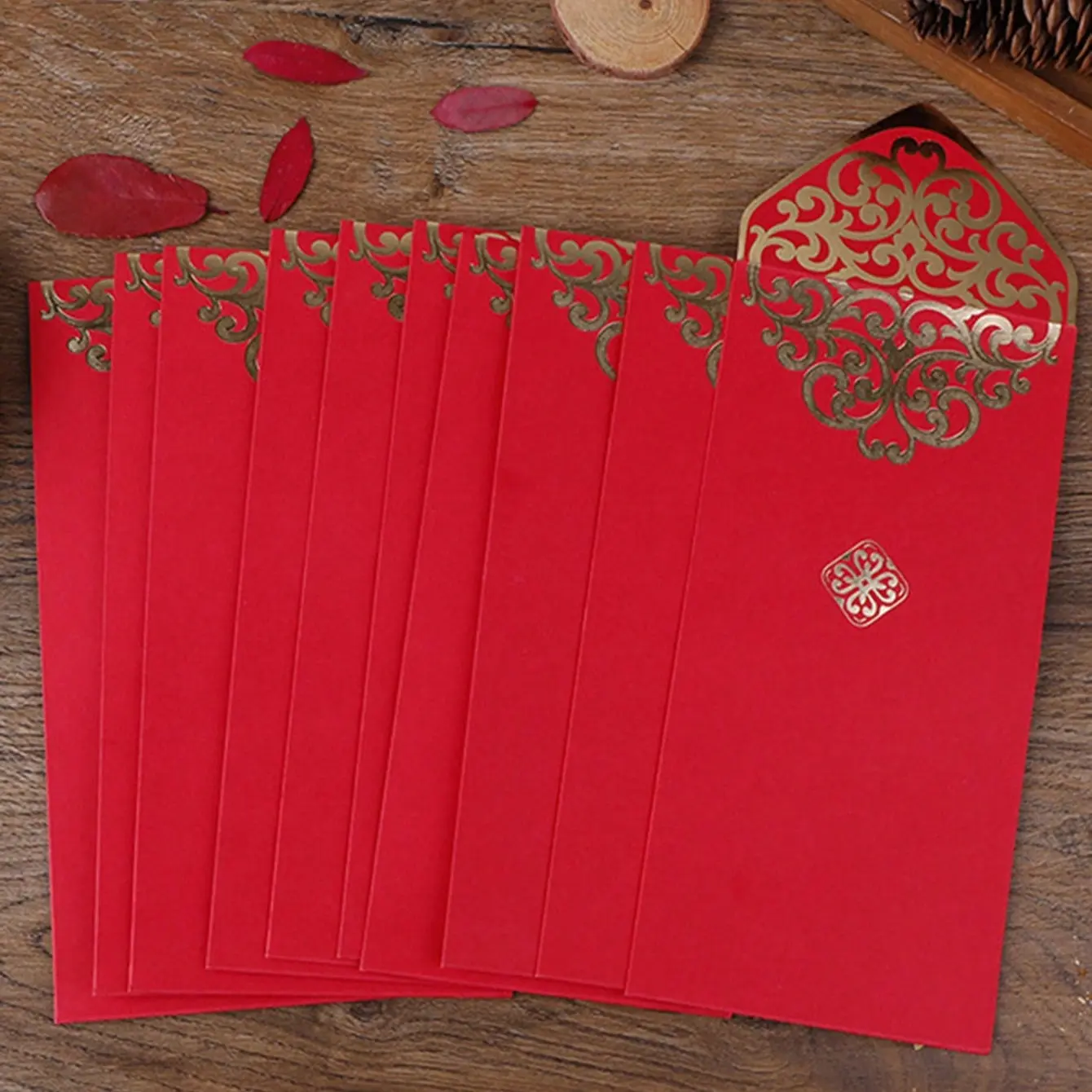 10/20pcs Creative Gold Foil Envelopes, Chinese New Year Envelopes, 2026 Horse Year Decorations, Lunar New Year Lucky Money Envelopes