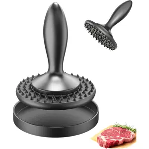 3 in 1 Meat Tenderizer Tool - Meat Mallet, Dual-Sided Kitchen Pounder for Tenderizing Steak, Chicken Cutlet