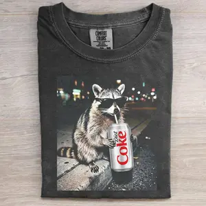 [SALE UP TO 50%] Three Raccoons Diet Coke Comfort Color T-Shirt, Viral Gen Z Meme Shirt, Vintage Funny Animal Graphic Tee