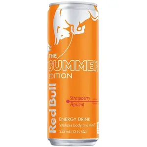 Red Bull Amber Edition – Strawberry Apricot – 12 fl oz Cans (2 Pack) !!LIMITED STOCK!! – Energy Drink – 114mg Caffeine – Wheatley Crafted Flavor Beverage Sport