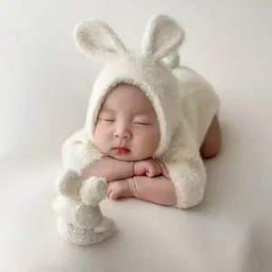 Baby Easter Bunny Photo Props Newborn Photography Outfits Girl Boy Animal Costume Set Newborn Baby Photo Shoot Outfits Girl Boy Photography Props