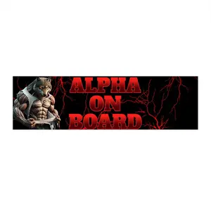 Alpha on Board Meme Car Sticker, Waterproof Vinyl Bumper Sticker, Funny Car Decals for Car, Auto, Motorcar, Windows, Truck, Laptop, Water Bottle