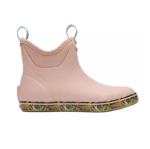 Xtratuf Women's 6" Ankle Deck Boot, Lightweight Waterproof Non-Slip Rubber Fishing Rain Boots, Boating Garden Outdoor Shoes, Durable Deck Footwear Gift for Her