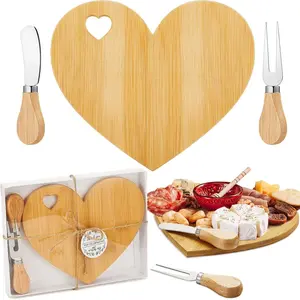 Baby Shower Party Favor Set, Round Cheese Board Kit, Wooden Mini Charcuterie Board with Utensils, Thank You Card, Gift Box for Wedding Guests