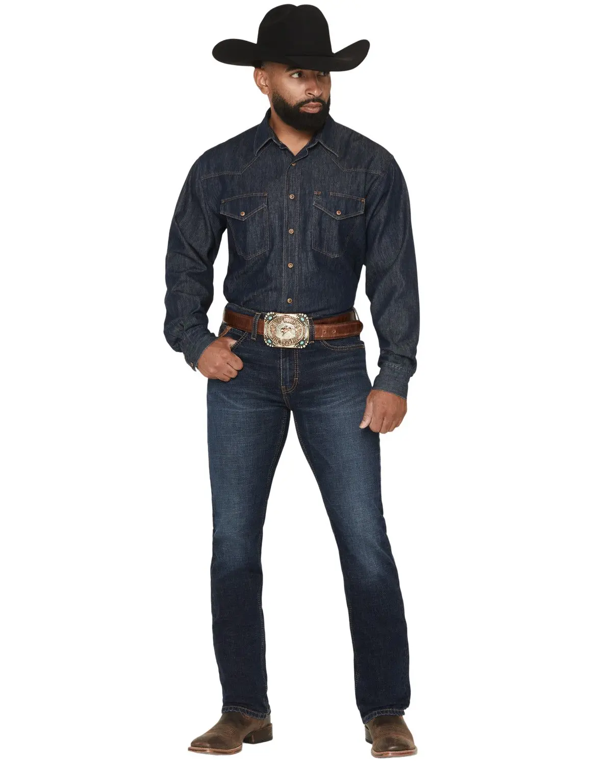 Ariat Men's Men'S M8 Langston Brock Dark Wash Slim Straight Stretch Denim - 10073010