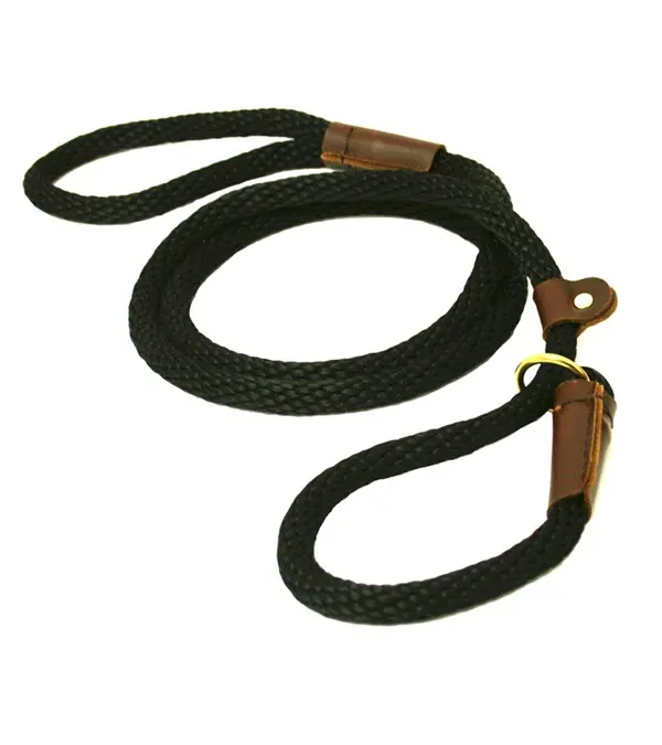 Lone Wolf 3645-RA Solid Round Braided Rope Lead with Slip, Raspberry - 0.50 in.