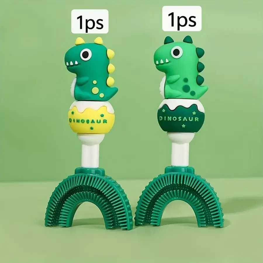 2-7 Years Old Children Manual U-Type Toothbrush, Soft Food Grade Silicone, 360° Cleaning Design, Travel Friendly Baby Toothbrush