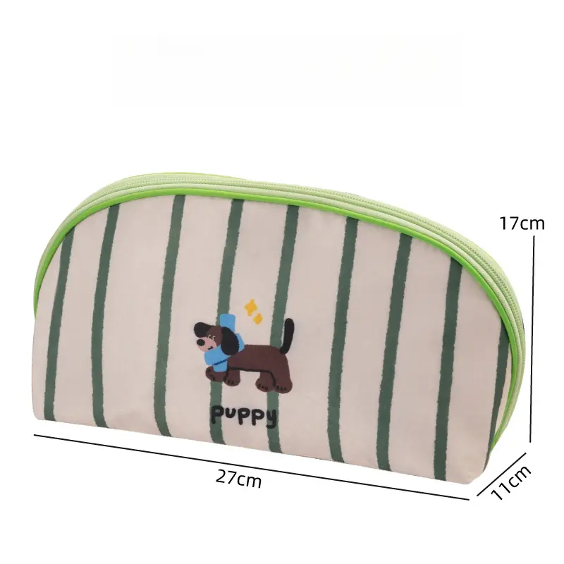 Underwear bag [green striped puppy]