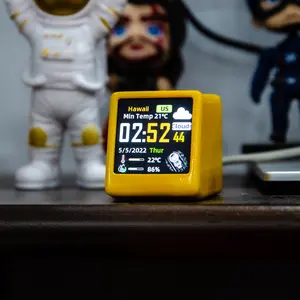 Minimalist New Mini WiFi Animated Weather Clock for Desktop, Creative Multifunctional Weather Station with Dynamic Graphics, Unique Indoor Recreation Home Decor & Gift,summervibes
