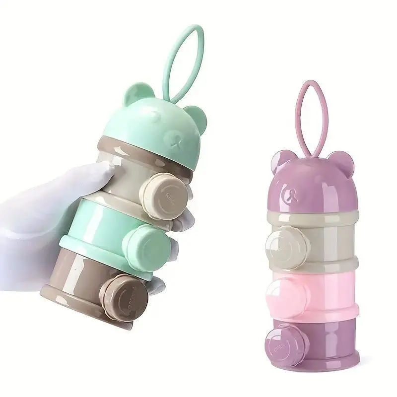 Baby Formula Dispenser (3-Layer, Dispenser Included), Daycare Meals Storage Bins - Lightweight, Compact, Stackable, Leakproof Snap Lid - Parent Essential for Outdoor Trips, Travel Size, Container, Snap Lock, Bpa Free, Maintains Freshness